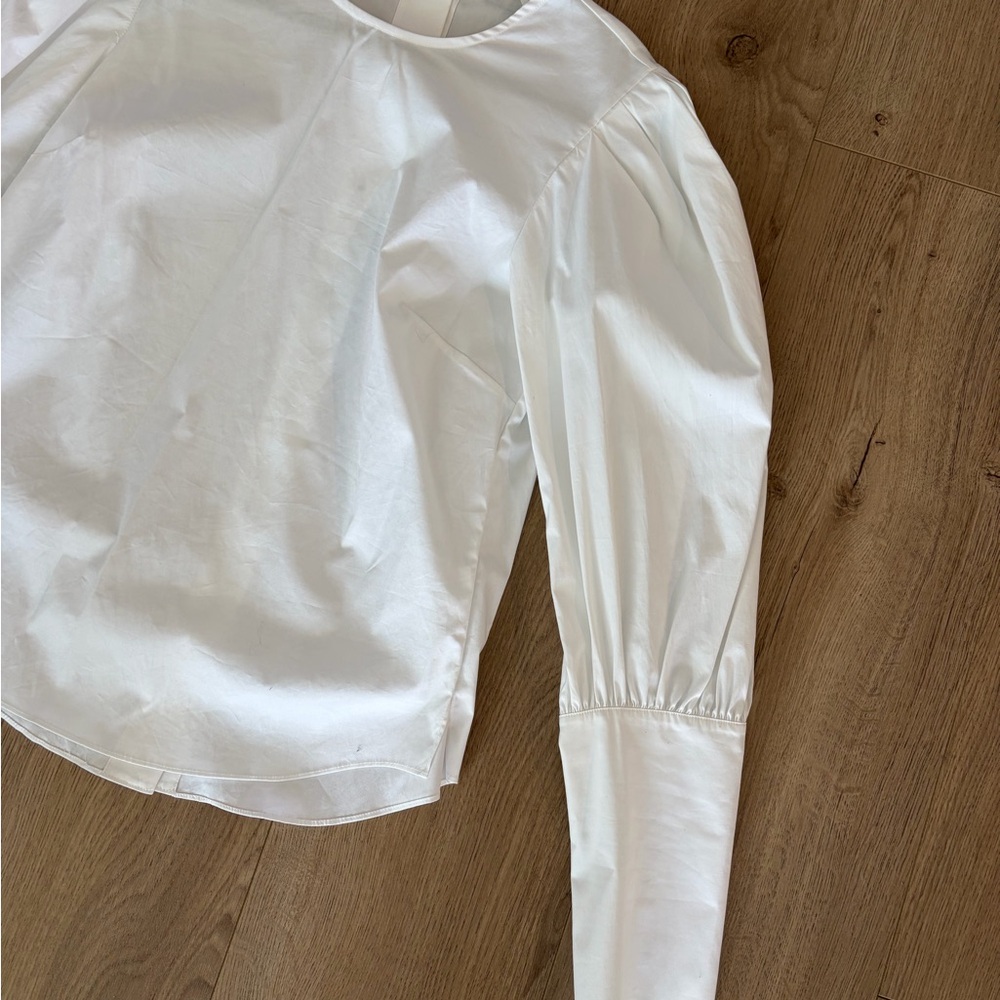 VERONICA BEARD Clarke White Button-Back Women's Top Size 6 $295 - Picture 6 of 10